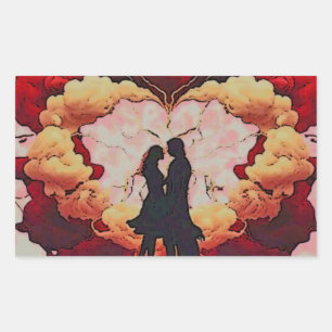 together forever rectangular sticker