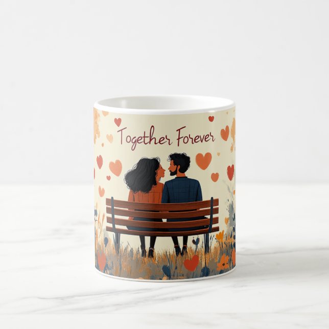 Together Forever Romantic Anniversary & Wedding Coffee Mug (Center)