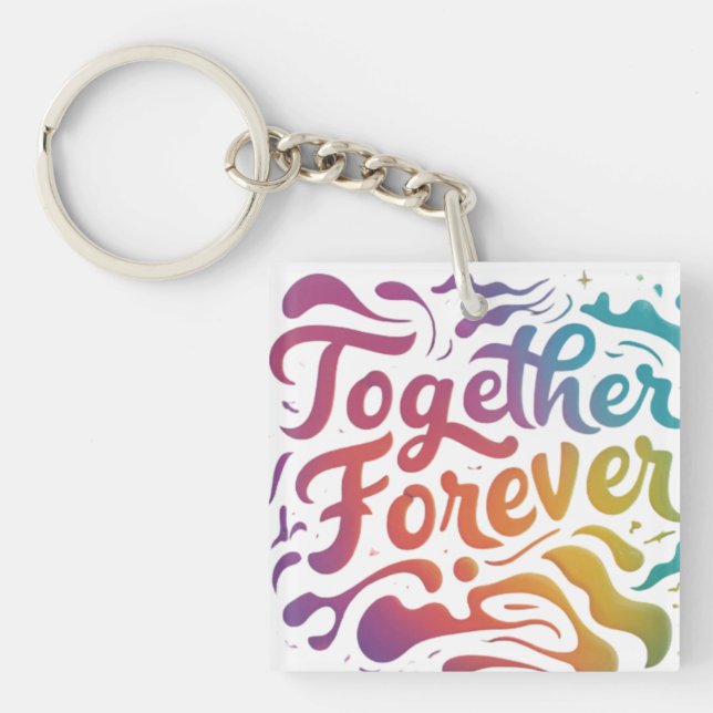 Together Forever Square Keychain (Front)