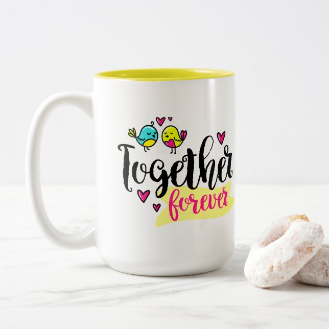 Together Forever Two-Tone Coffee Mug (With Donut)