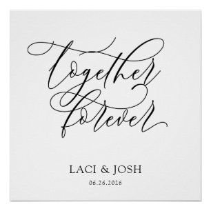 Together Forever Wedding Backdrop Banner (88x104) Poster