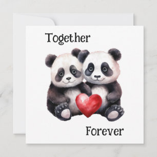 Together Froever Panda pair  Holiday Card