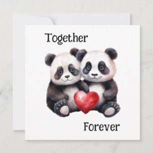 Together Froever Panda pair  Invitation