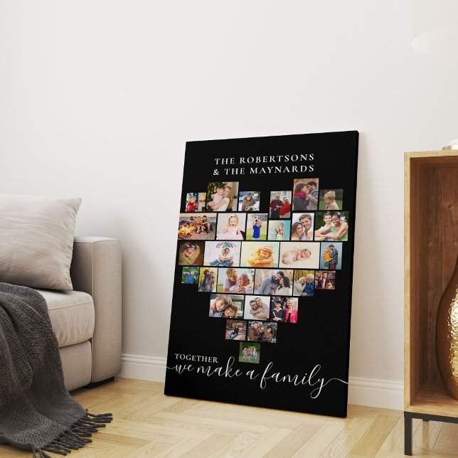 Together Heart Shaped Photo Collage Custom Canvas Print (Creator Uploaded)