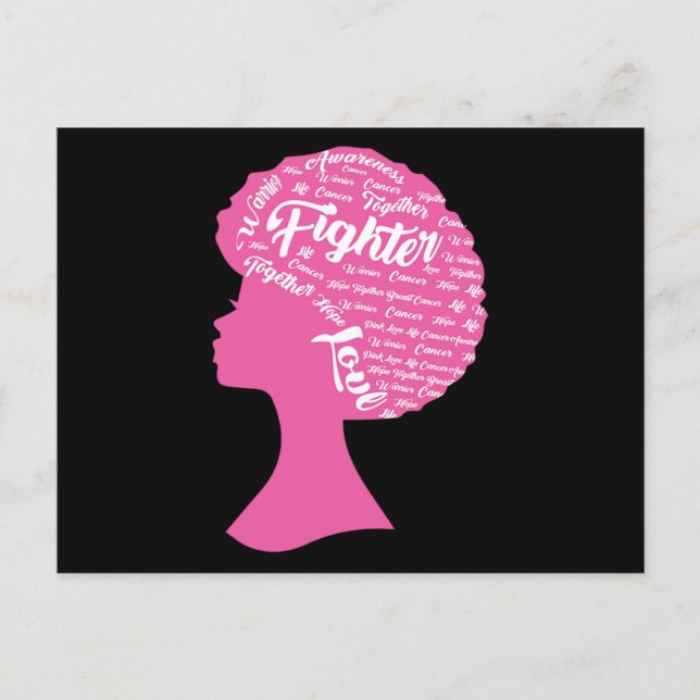 Together Hope Love Breast Cancer Awareness Invitation Postcard (Front)