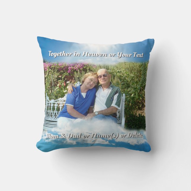 Together in Heaven, Memorial Gifts Loss of Parents Cushion (Front)