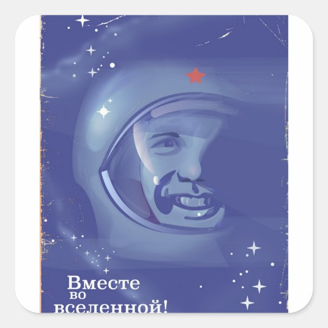 Together in the universe! square sticker (Front)