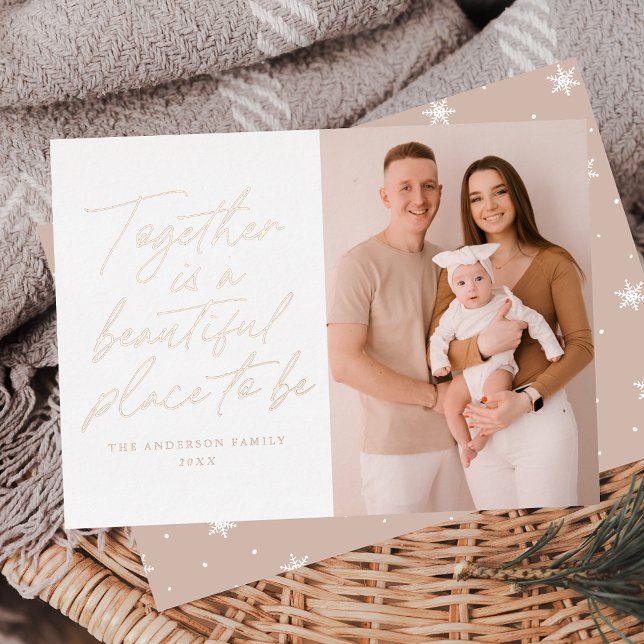Together is a Beautiful Place to Be Photo Foil Holiday Card (Creator Uploaded)