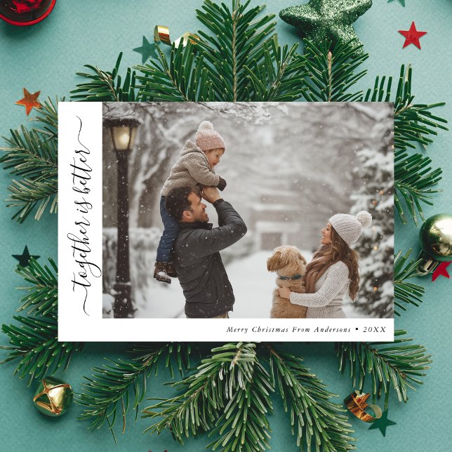 Together is Better Family Fun Photo Christmas Holiday Card (Creator Uploaded)