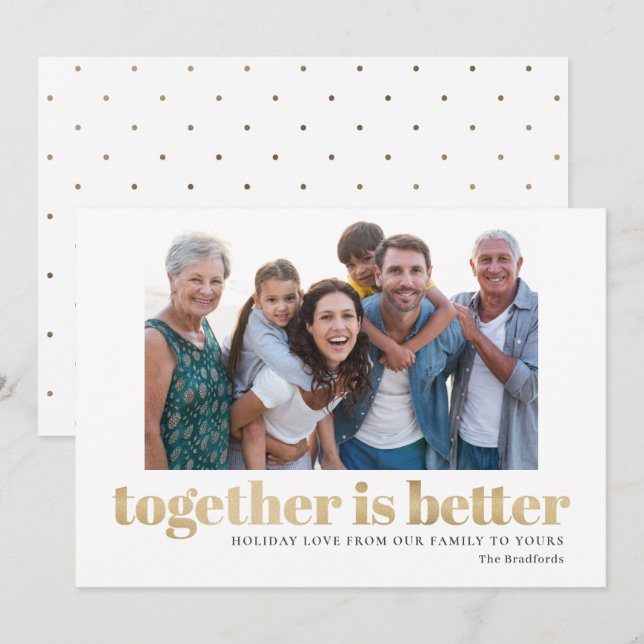 Together Is Better Holiday Photo Card (Front/Back)
