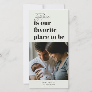 Together is our favourite place 3 Photo Holiday Card