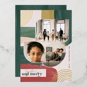 Together & Merry   Modern Abstract Photo Christmas