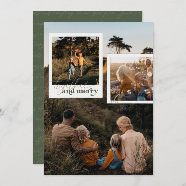 Together & Merry | Nostalgic Five Photo Christmas  (Front/Back)
