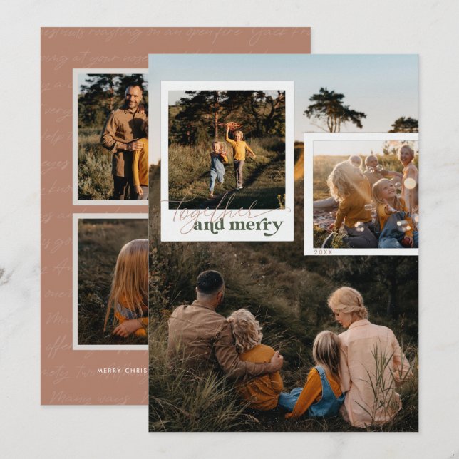Together & Merry | Nostalgic Five Photo Christmas  (Front/Back)