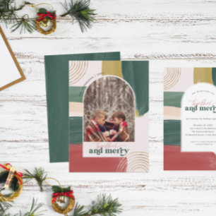 Together & Merry   Photo Arch Modern Christmas Holiday Card