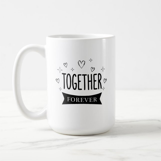 Together Minimalist Typography Modern Unity & Fami Coffee Mug (Left)