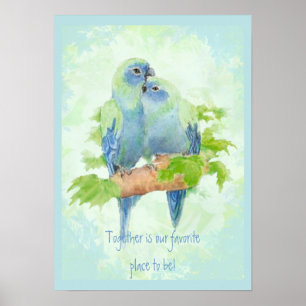 Together our favourite place to be Quote Birds Poster