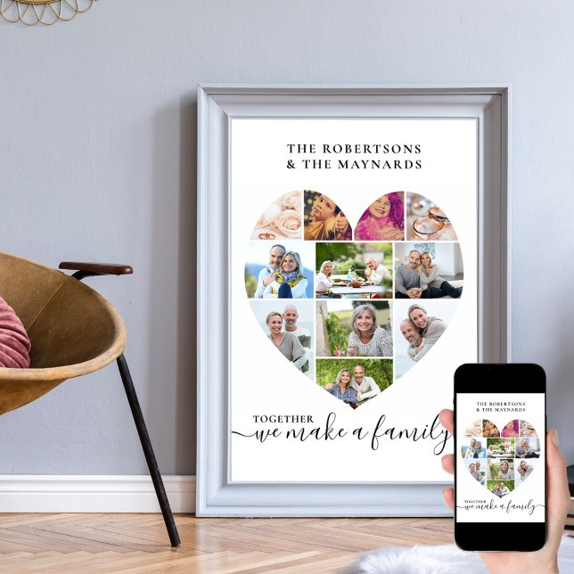 Together Personalised Love Heart 11 Photo Collage Poster (Creator Uploaded)