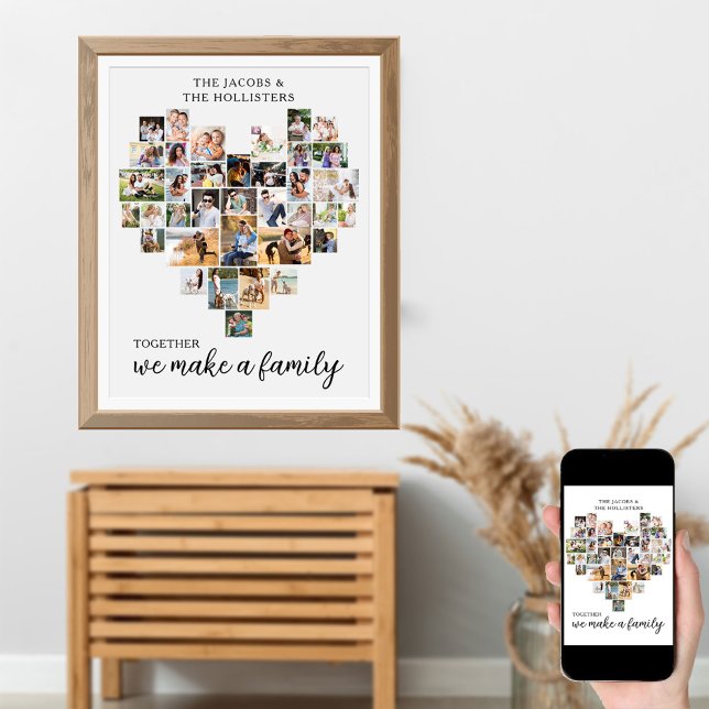 Together Personalised Love Heart 36 Photo Collage Poster (Creator Uploaded)