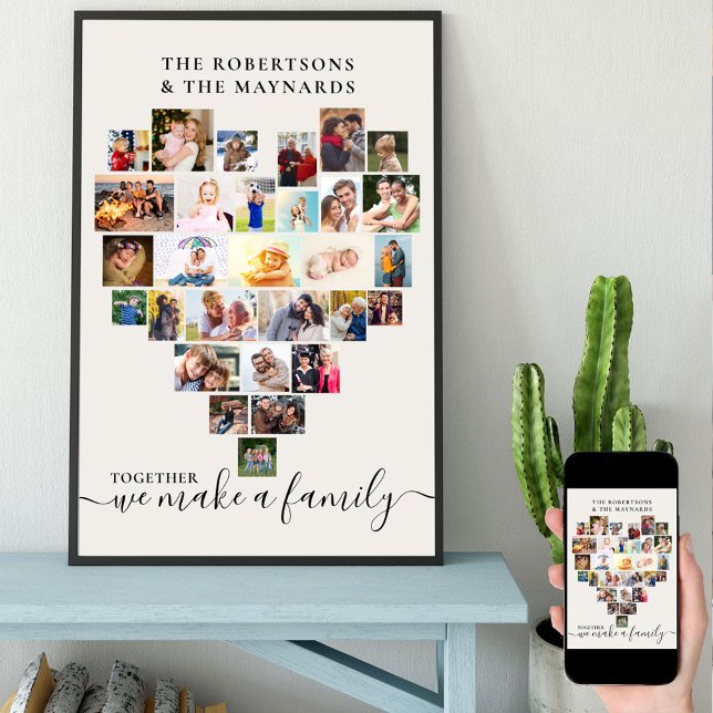 Together Personalised Love Heart Photo Collage Poster (Creator Uploaded)