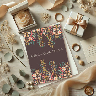 Together Quote Wedding Pretty Floral Elegant Card