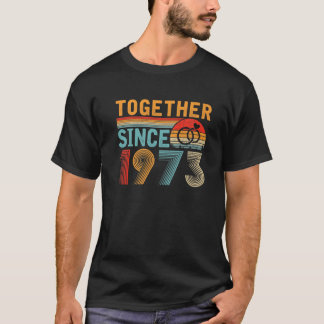 Together Since 1973 Retro Style 48Th Wedding Anniv T-Shirt