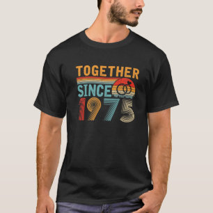 Together Since 1975 Retro Style 46Th Wedding Anniv T-Shirt