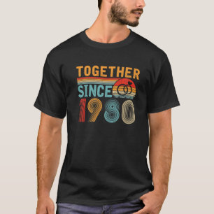 Together Since 1980 Retro Style 41St Wedding Anniv T-Shirt