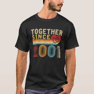 Together Since 2001 Vintage Couple 20Th Wedding An T-Shirt
