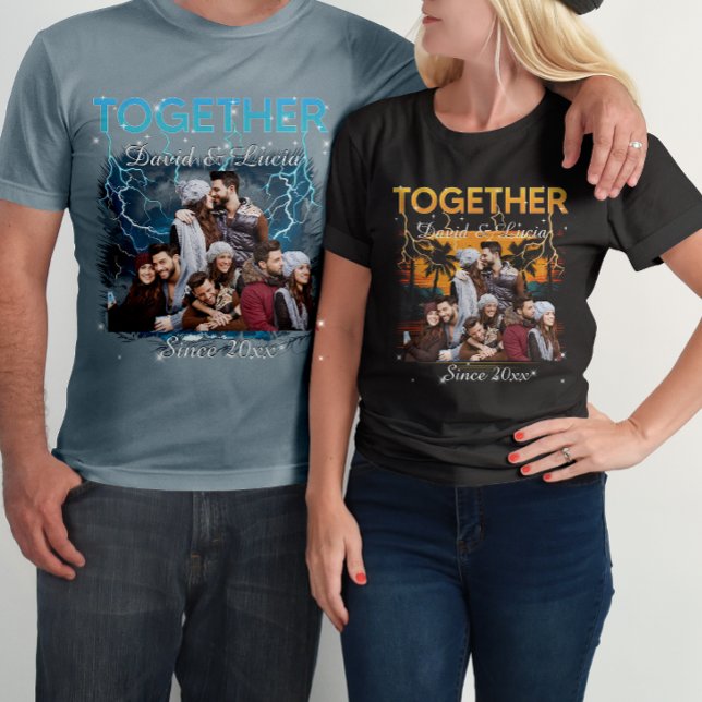 Together Since Bootleg Retro Style Custom Photo  T-Shirt (Creator Uploaded)