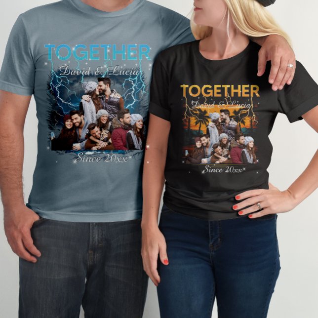 Together Since Bootleg Retro Style Custom Photo  T-Shirt (Creator Uploaded)
