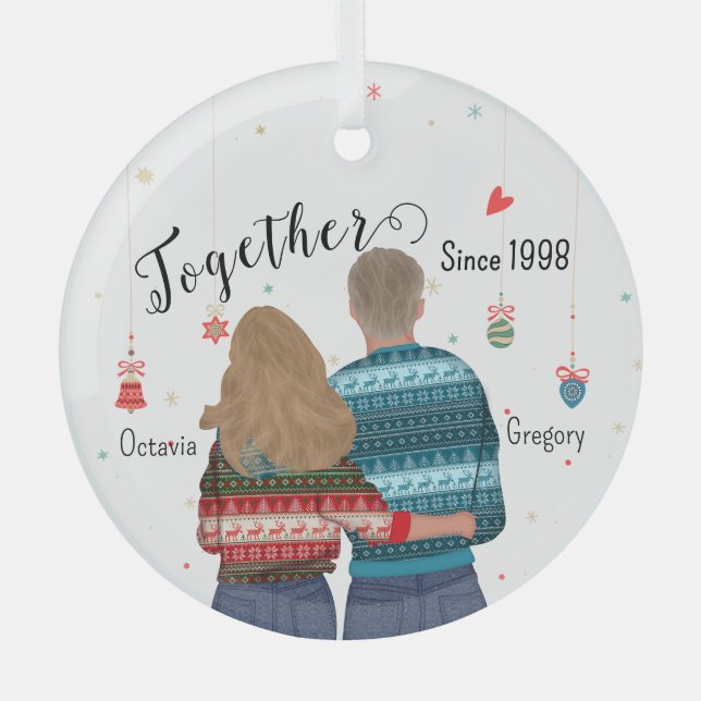 Together Since Couple Christmas Ornament (Front)