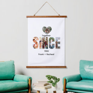 Together Since – Custom Year & Couple Names Photo Hanging Tapestry