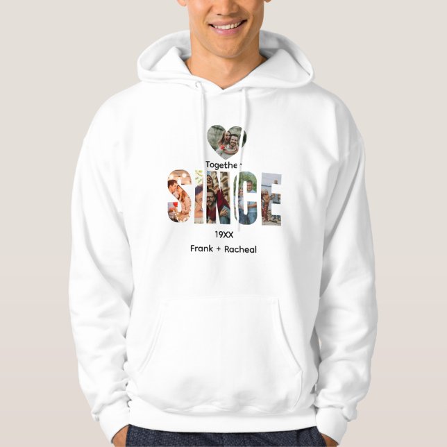 Together Since – Custom Year & Couple Names Photo Hoodie (Front)