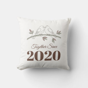 Together Since Custom Year Two Birds Cushion
