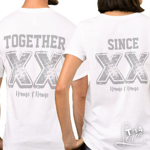 Together Since [Date] – Custom Typography Couples T-Shirt
