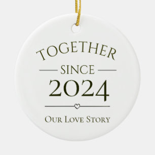 Together Since Personalised Year Our Love Story Ceramic Tree Decoration