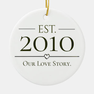 Together Since Personalised Year Our Love Story Ceramic Tree Decoration