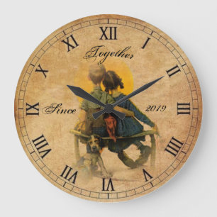 Together since...Vintage Large Clock