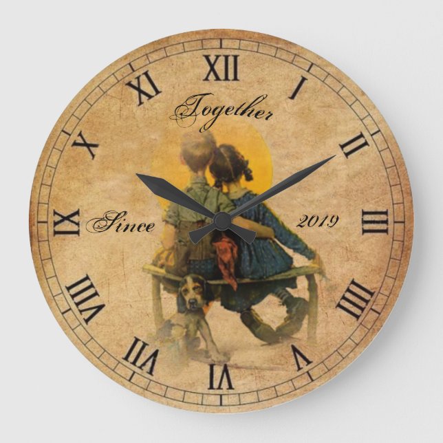 Together since...Vintage Large Clock (Front)