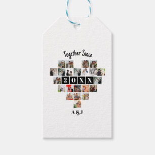 Together Since Year 22 Heart Photo Collage Couple Gift Tags