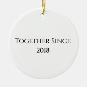 Together Since Year Modern Porsonalized Couple Ceramic Tree Decoration