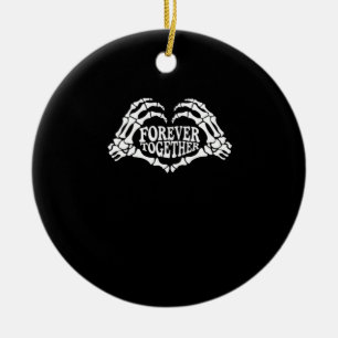 Together Skeleton Hands Form Heart Classic Style Ceramic Tree Decoration