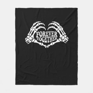 Together Skeleton Hands Form Heart Classic Style Fleece Blanket