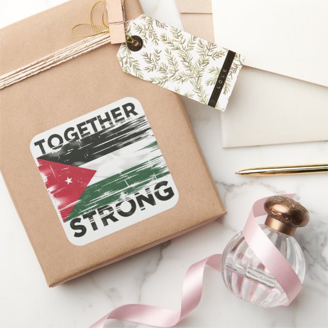 Together Strong Support Palestine Square Sticker (Gifting)
