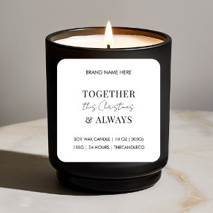Together This Christmas & Always Candle  Square Sticker