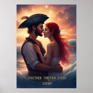 Together Through Every Storm Romantic Pirate Poster