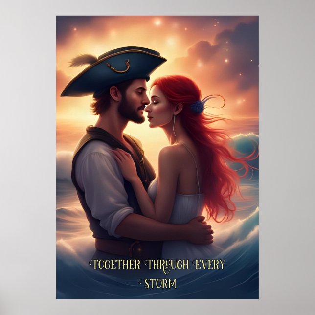 Together Through Every Storm Romantic Pirate Poster (Front)