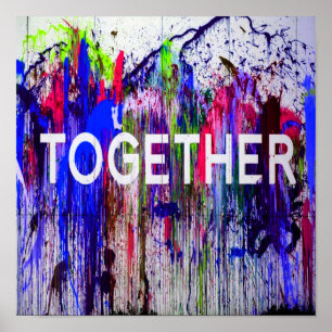 Together togetherness colourful love poster