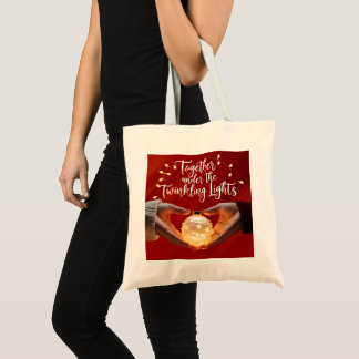 Together Under the Twinkling Lights - Festive Glow Tote Bag